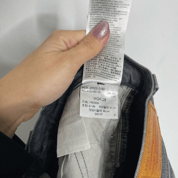 LEVI'S 501 Skinny Jeans WOMEN'S black wash cotton high rise denim 24 X 28 NWT - Picture 8 of 8